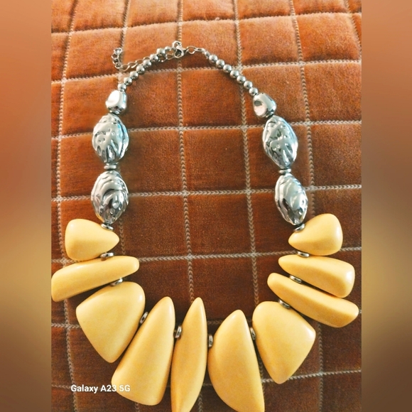 Jewelry - Silver and Yellow statement Necklace